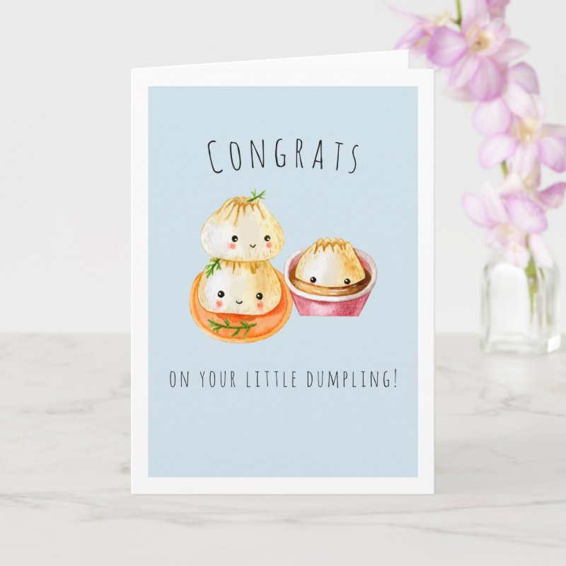 Congrats on Your Little Dumpling | New Baby Card Custom Folded Greeting Card, Size: Standard, 5\" x 7\ 4 Congrats on Your Little Dumpling | New Baby Card Custom Folded Greeting Card, Size: Standard, 5\\" x 7\\