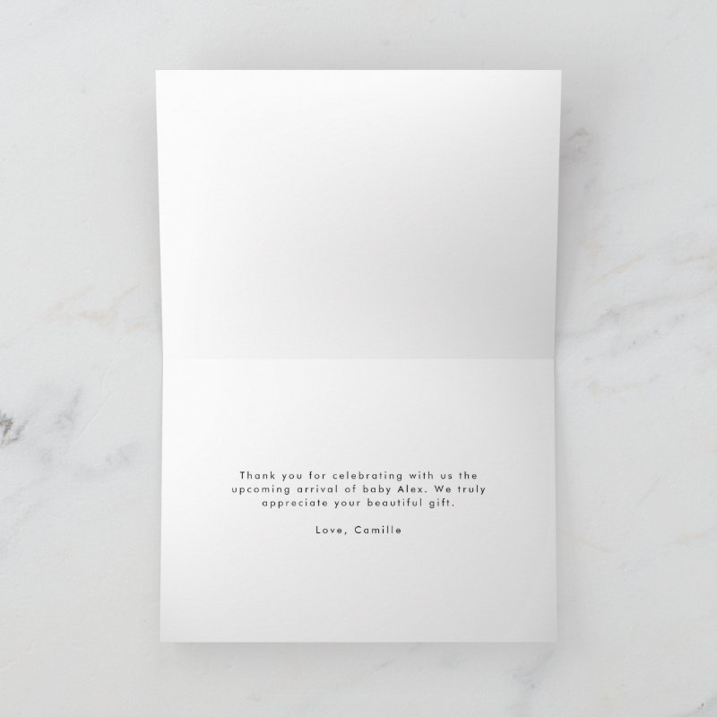 Beach Surfing Baby Shower Thank You Card Custom Folded Thank You Card, Size: Standard, 5\" x 7\ 3 Beach Surfing Baby Shower Thank You Card Custom Folded Thank You Card, Size: Standard, 5\\" x 7\\