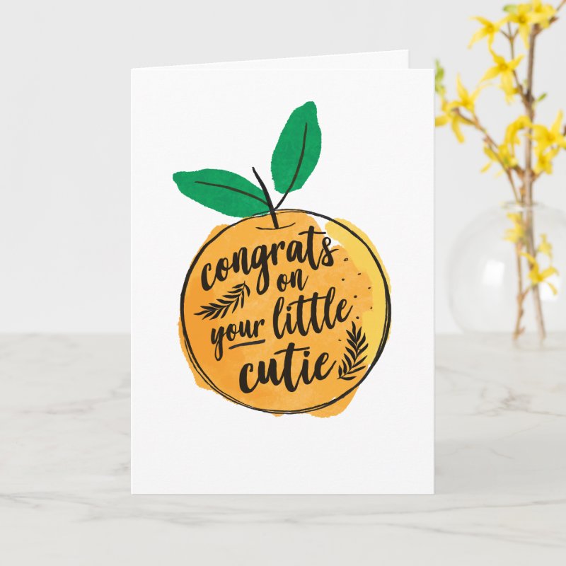 Congrats on Your Little Cutie Baby Shower Card Custom Folded Greeting Card, Size: Standard, 5\" x 7\ 3 Congrats on Your Little Cutie Baby Shower Card Custom Folded Greeting Card, Size: Standard, 5\\" x 7\\