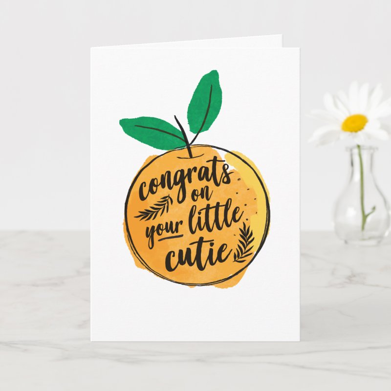 Congrats on Your Little Cutie Baby Shower Card Custom Folded Greeting Card, Size: Standard, 5\" x 7\ 5 Congrats on Your Little Cutie Baby Shower Card Custom Folded Greeting Card, Size: Standard, 5\\" x 7\\