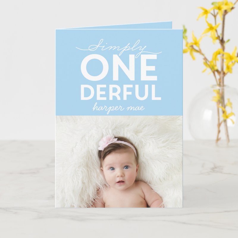 1st birthday simple onederful colorful typography card Custom Folded Greeting Card, Size: Standard, 5\" x 7\ 4 1st birthday simple onederful colorful typography card Custom Folded Greeting Card, Size: Standard, 5\\" x 7\\