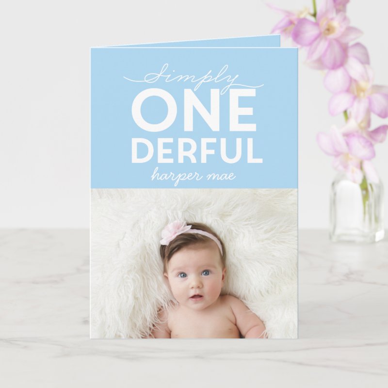 1st birthday simple onederful colorful typography card Custom Folded Greeting Card, Size: Standard, 5\" x 7\ 5 1st birthday simple onederful colorful typography card Custom Folded Greeting Card, Size: Standard, 5\\" x 7\\