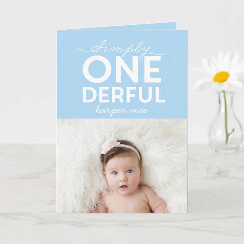 1st birthday simple onederful colorful typography card Custom Folded Greeting Card, Size: Standard, 5\" x 7\ 6 1st birthday simple onederful colorful typography card Custom Folded Greeting Card, Size: Standard, 5\\" x 7\\