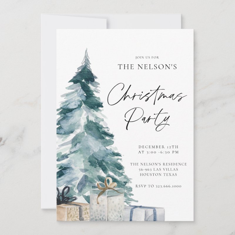 Elegant Christmas Party Invitation Flat Invitation, Size: 5\\" x 7\\