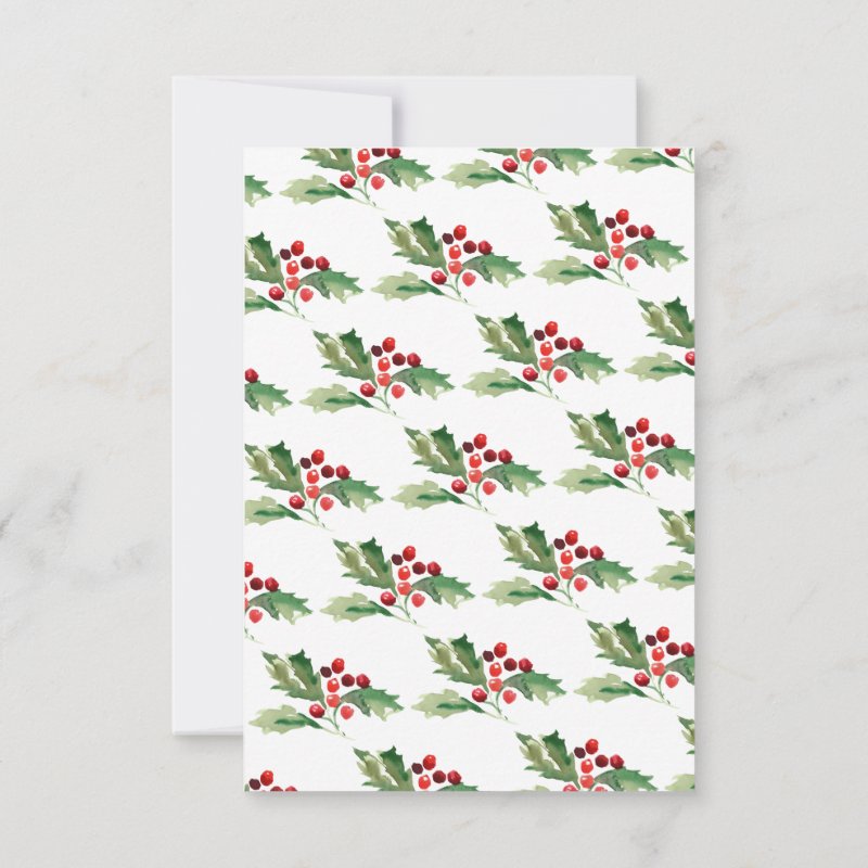 Holiday Holly Christmas Party Invitation Flat Invitation, Size: 3.5\" x 5\ 4 Holiday Holly Christmas Party Invitation Flat Invitation, Size: 3.5\\" x 5\\