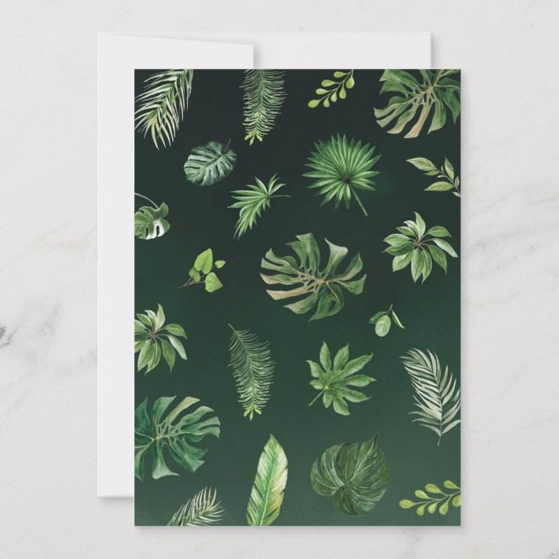 Tropical Jungle Safari Animals Boy Baby Shower Invitation Flat Invitation, Size: 5\" x 7\ 3 Tropical Jungle Safari Animals Boy Baby Shower Invitation Flat Invitation, Size: 5\\" x 7\\