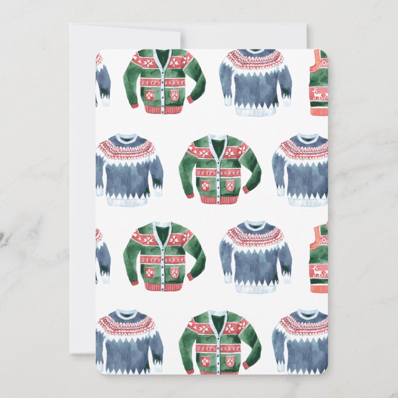 Ugly Sweater Christmas Party Let\'s Get Ugly Invitation Flat Invitation, Size: 5\\" x 7\\
