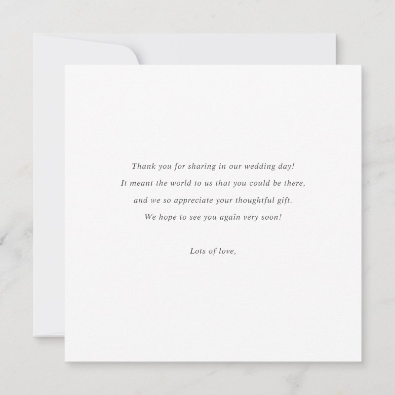 Custom Photo Wedding Thank You Card Template 5.25\\" x 5.25\\" Flat Thank You Card