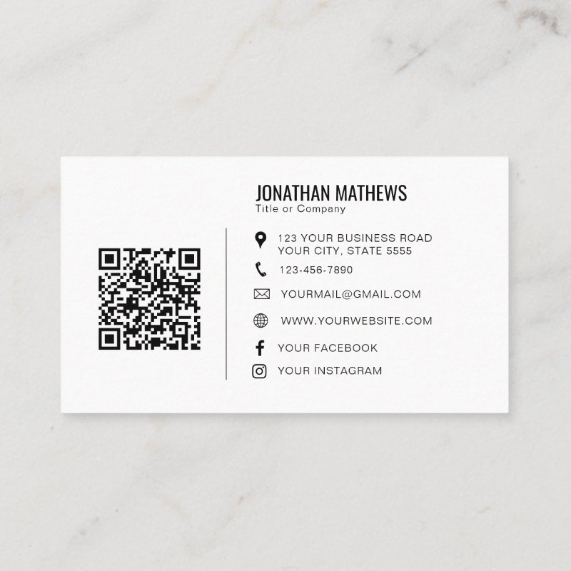 Minimalist Professional Company Logo QR Code Business Card Standard, 3.5\\" x 2.0\\" Business Card