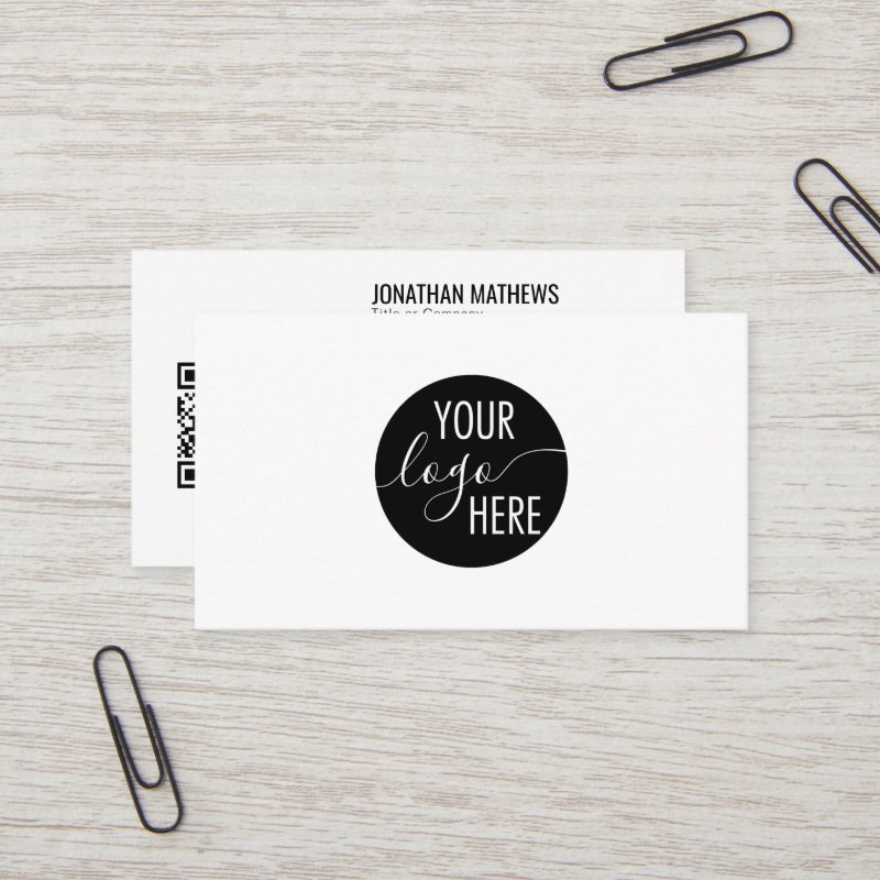 Minimalist Professional Company Logo QR Code Business Card Standard, 3.5\\" x 2.0\\" Business Card