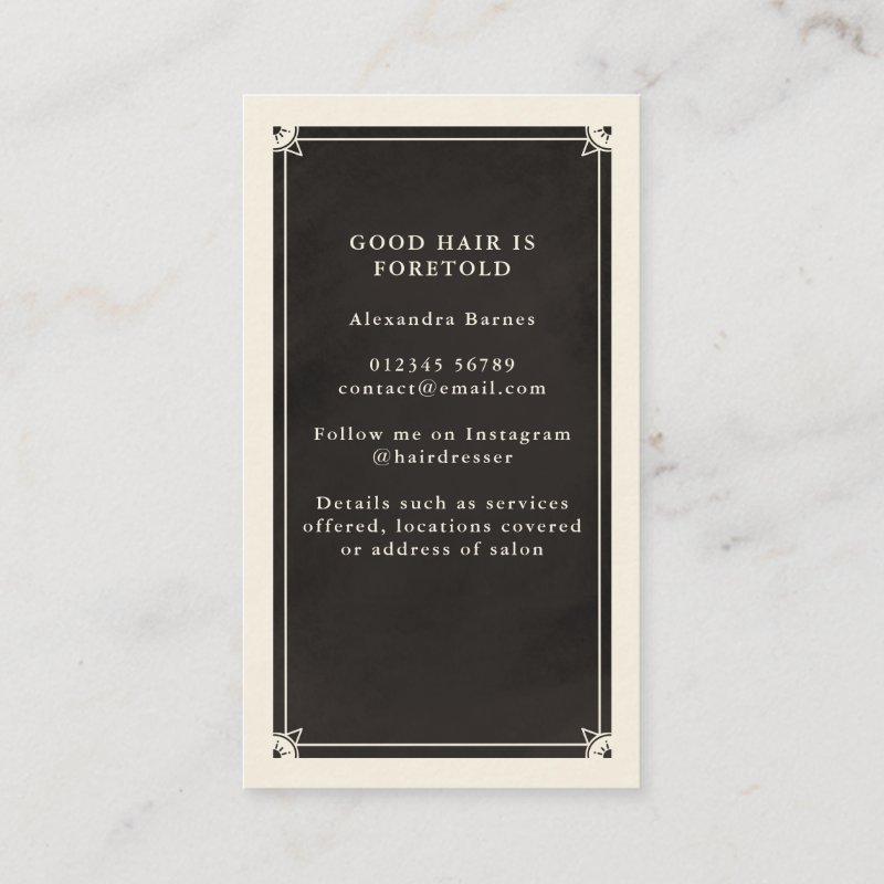 Celestial Tarot Hairdresser Black Business card Standard, 3.5\\" x 2.0\\" Business Card