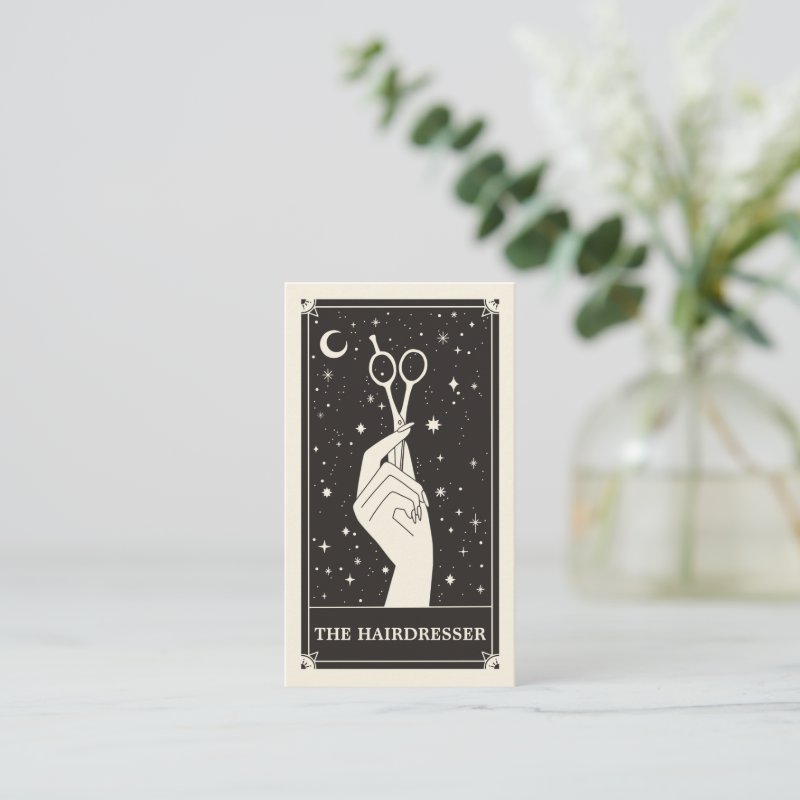 Celestial Tarot Hairdresser Black Business card Standard, 3.5\\" x 2.0\\" Business Card