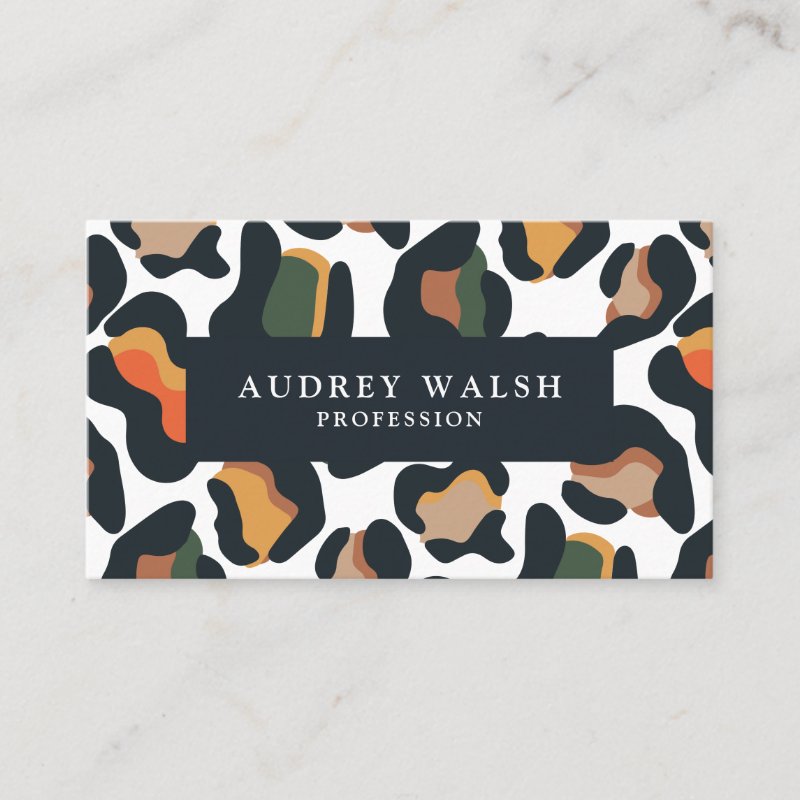QR CODE Safari Animal Skin Leopard spot Business Card Standard, 3.5\\" x 2.0\\" Business Card