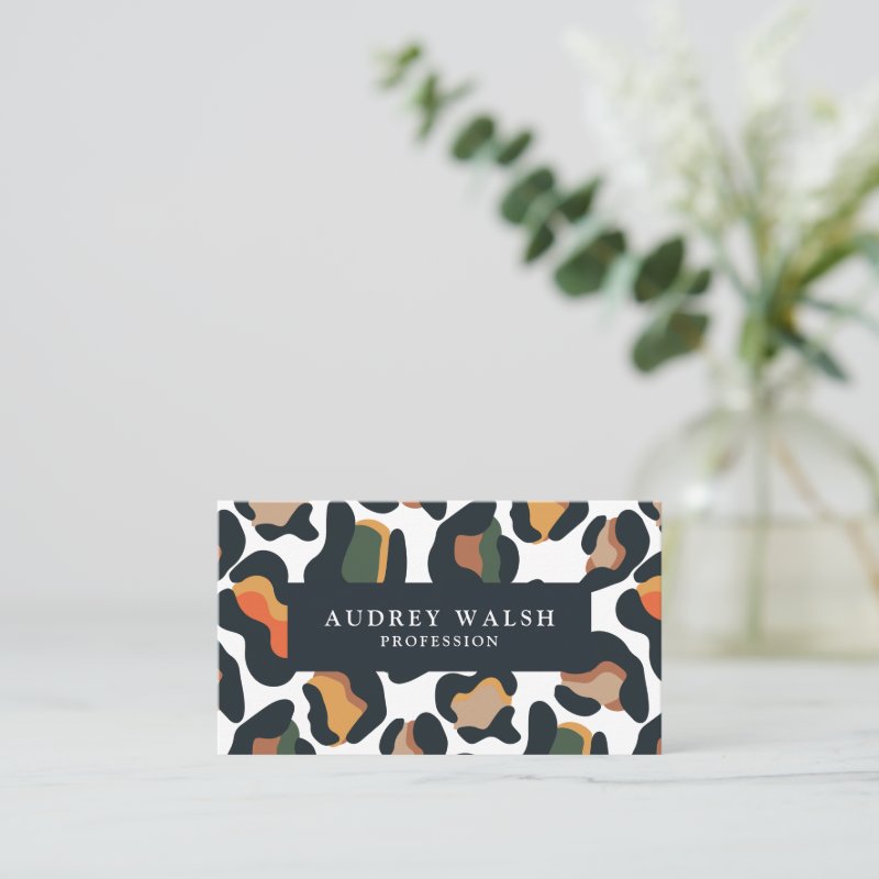QR CODE Safari Animal Skin Leopard spot  Business Card Standard, 3.5\\" x 2.0\\" Business Card