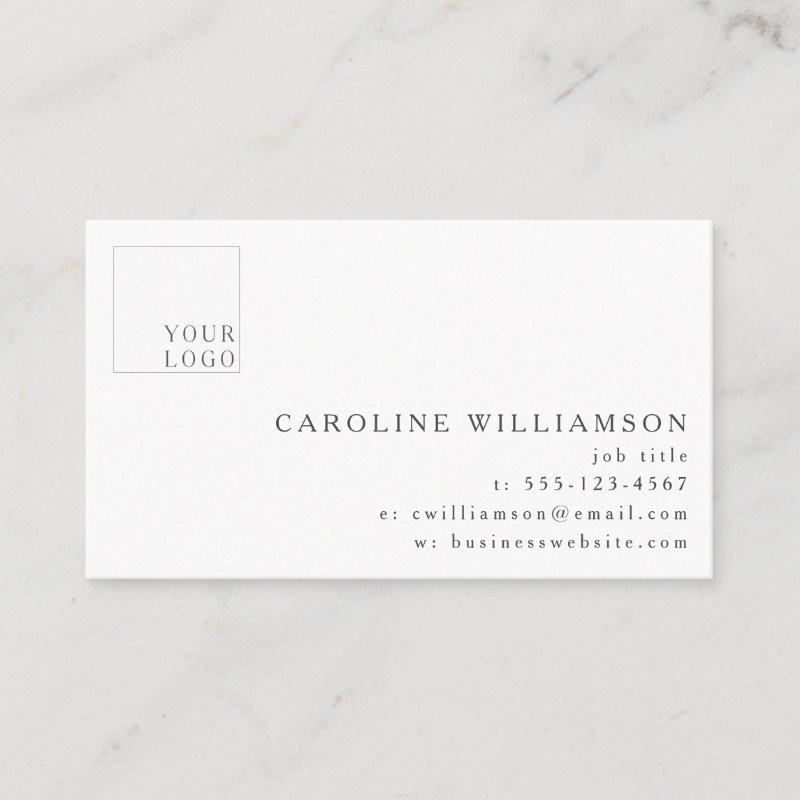 Simple Modern Minimal Professional Logo Photo Business Card Standard, 3.5\\" x 2.0\\" Business Card