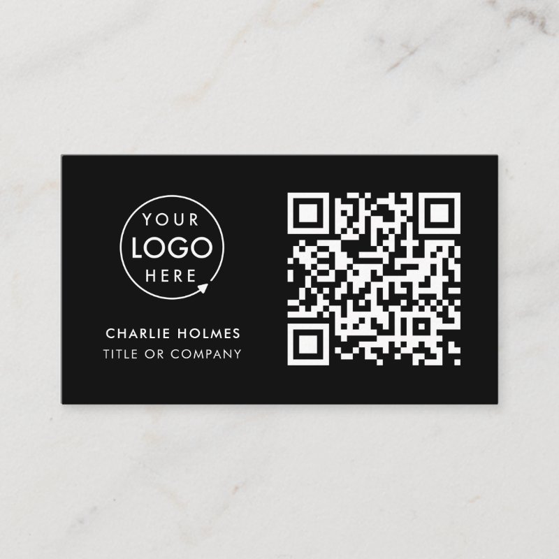 Business Card with QR Code | Black Modern Design Standard, 3.5\" x 2.0\" Business Card 3 Business Card with QR Code | Black Modern Design Standard, 3.5\\" x 2.0\\" Business Card