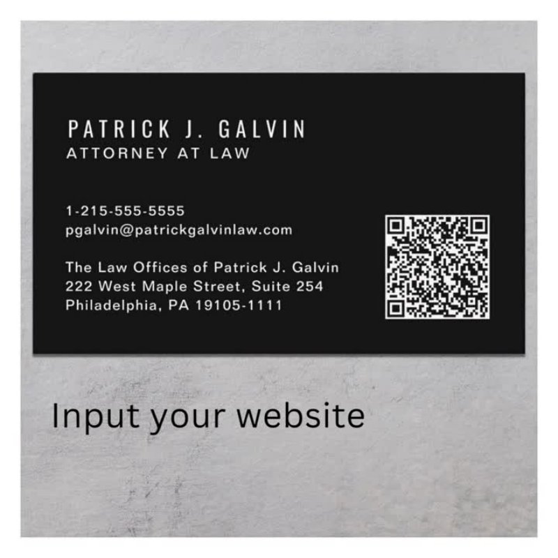 Minimal Professional QR Code Black Business Card Standard, 3.5\\" x 2.0\\" Business Card