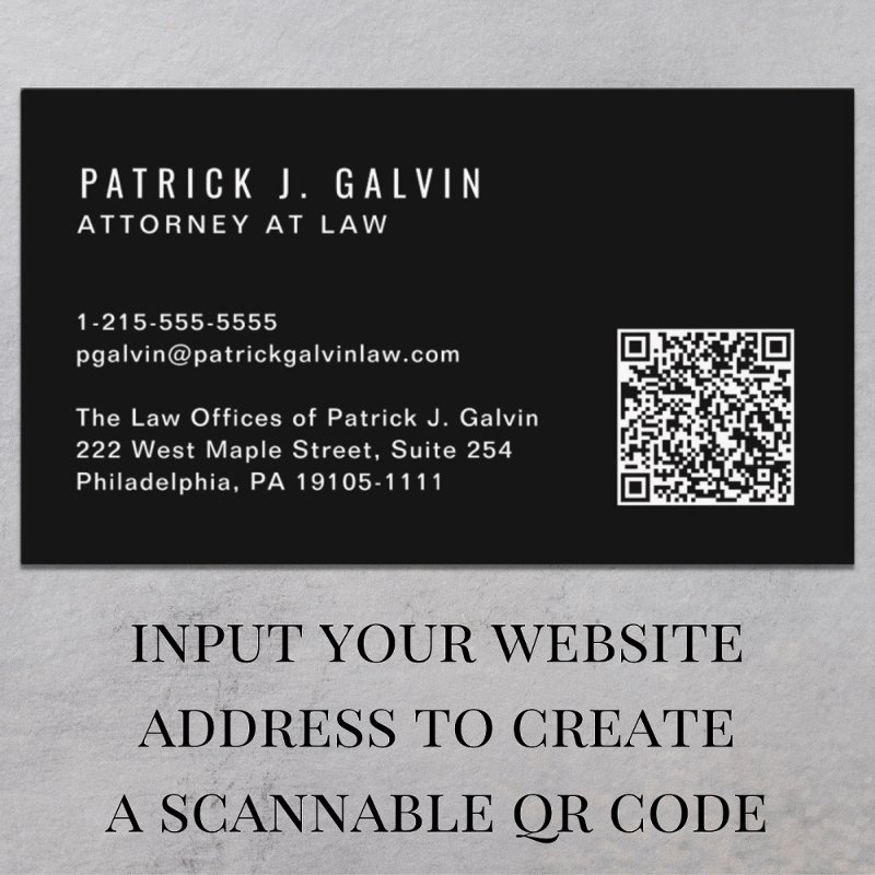 Minimal Professional QR Code Black Business Card Standard, 3.5\\" x 2.0\\" Business Card