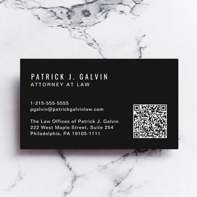 Minimal Professional QR Code Black Business Card Standard, 3.5\" x 2.0\" Business Card 4 Minimal Professional QR Code Black Business Card Standard, 3.5\\" x 2.0\\" Business Card