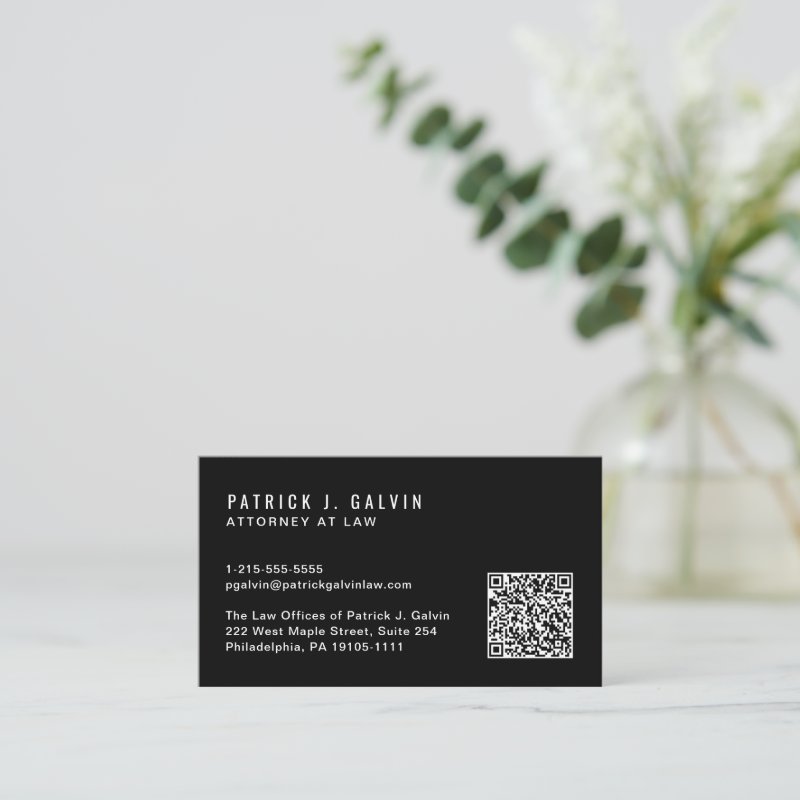 Minimal Professional QR Code Black Business Card Standard, 3.5\" x 2.0\" Business Card 7 Minimal Professional QR Code Black Business Card Standard, 3.5\\" x 2.0\\" Business Card