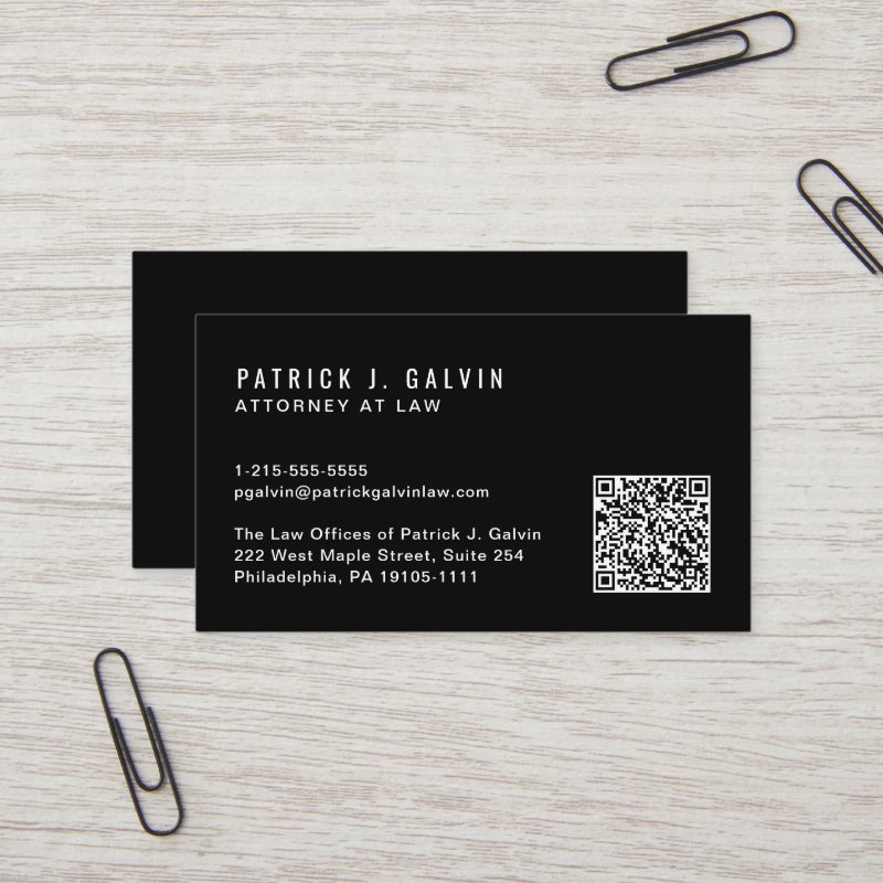 Minimal Professional QR Code Black Business Card Standard, 3.5\" x 2.0\" Business Card 9 Minimal Professional QR Code Black Business Card Standard, 3.5\\" x 2.0\\" Business Card