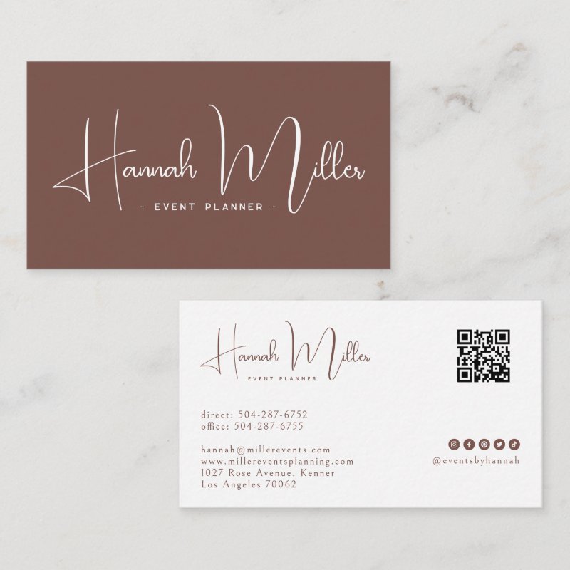 Terracotta | Modern Elegant Minimalist QR Code Business Card Standard, 3.5\" x 2.0\" Business Card 4 Terracotta | Modern Elegant Minimalist QR Code Business Card Standard, 3.5\\" x 2.0\\" Business Card