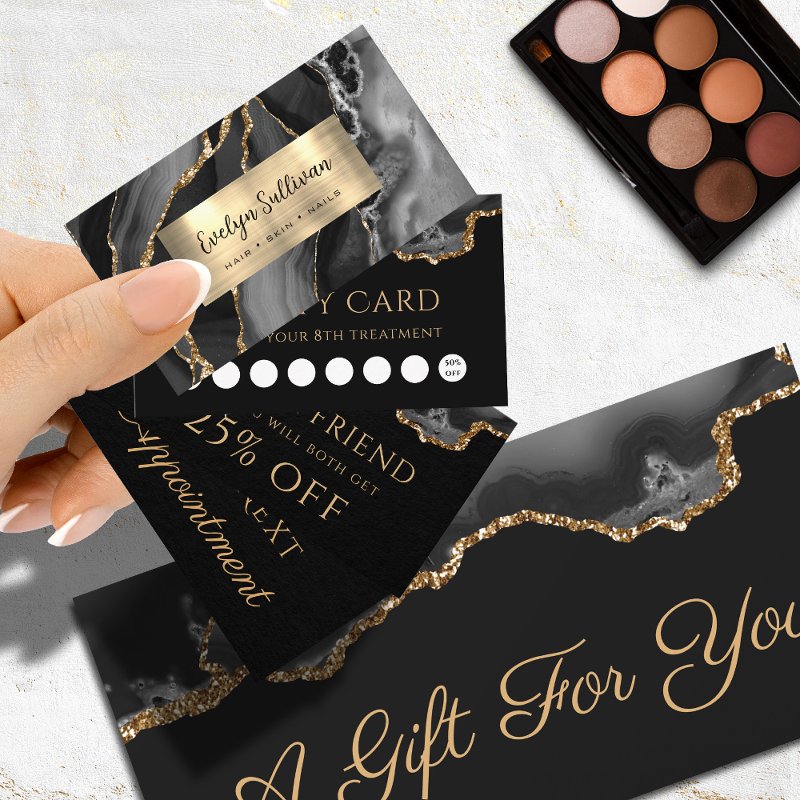 Black Gold Agate Business Card Standard, 3.5\\" x 2.0\\" Business Card