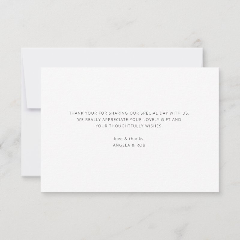 calligraphy lettering wedding photo thank you card 3.5\\" x 5\\" Flat Thank You Card