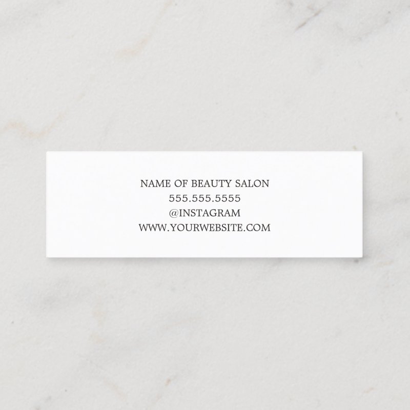 Minimalist Elegant Ivory Black Golden Hair Stylist Mini Business Card Mini, 3.0\\" x 1.0\\" Business Card