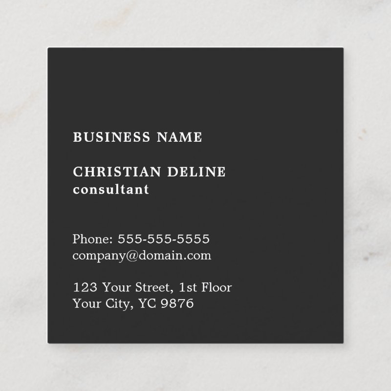 Modern Kraft Paper (printed) White Bold Monogram Square Business Card Square, 2.5\\" x 2.5\\" Business Card