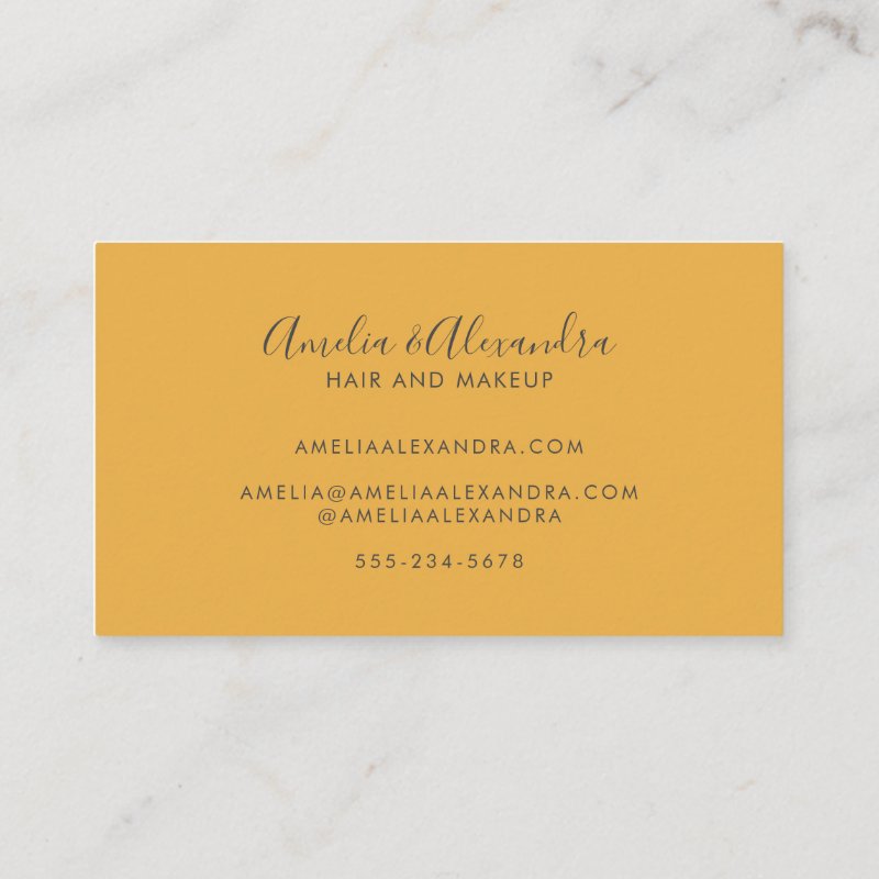 Boho Retro Script Abstract Wavy Lines Yellow Blue Business Card Standard, 3.5\\" x 2.0\\" Business Card