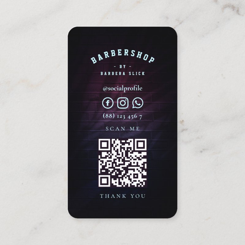 Barbershop Modern Neon Barber's Pole Barber Business Card Standard, 3.5\" x 2.0\" Business Card 3 Barbershop Modern Neon Barber\'s Pole Barber Business Card Standard, 3.5\\" x 2.0\\" Business Card