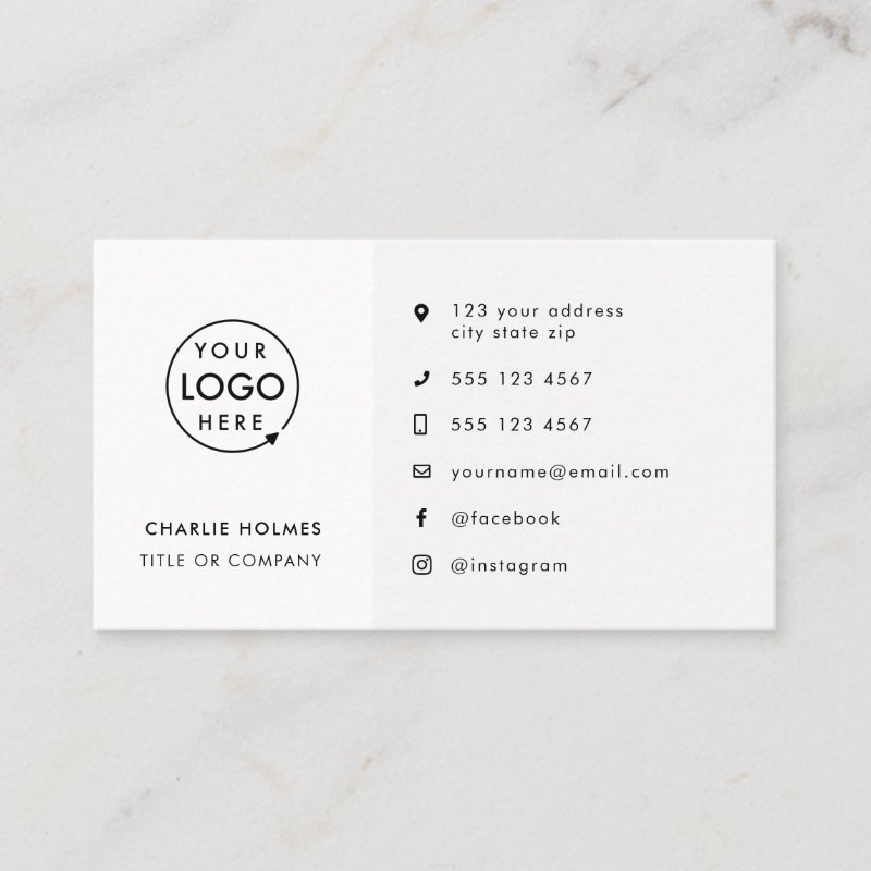 Business Cards | Custom Logo Icons Modern White Standard, 3.5\\" x 2.0\\" Business Card