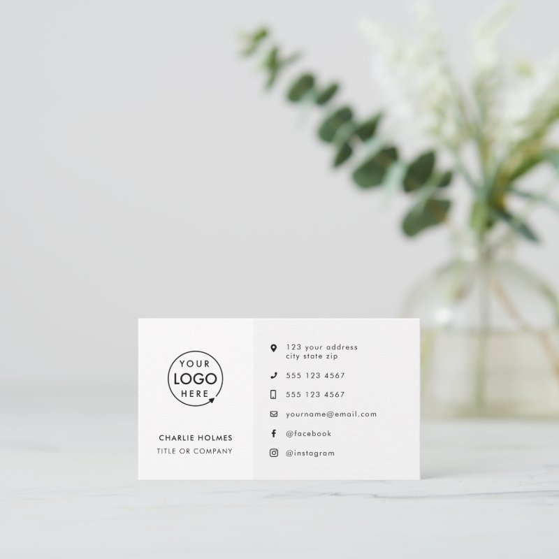 Business Cards | Custom Logo Icons Modern White Standard, 3.5\\" x 2.0\\" Business Card