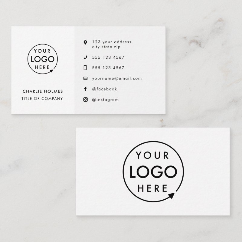 Business Cards | Custom Logo Icons Modern White Standard, 3.5\\" x 2.0\\" Business Card