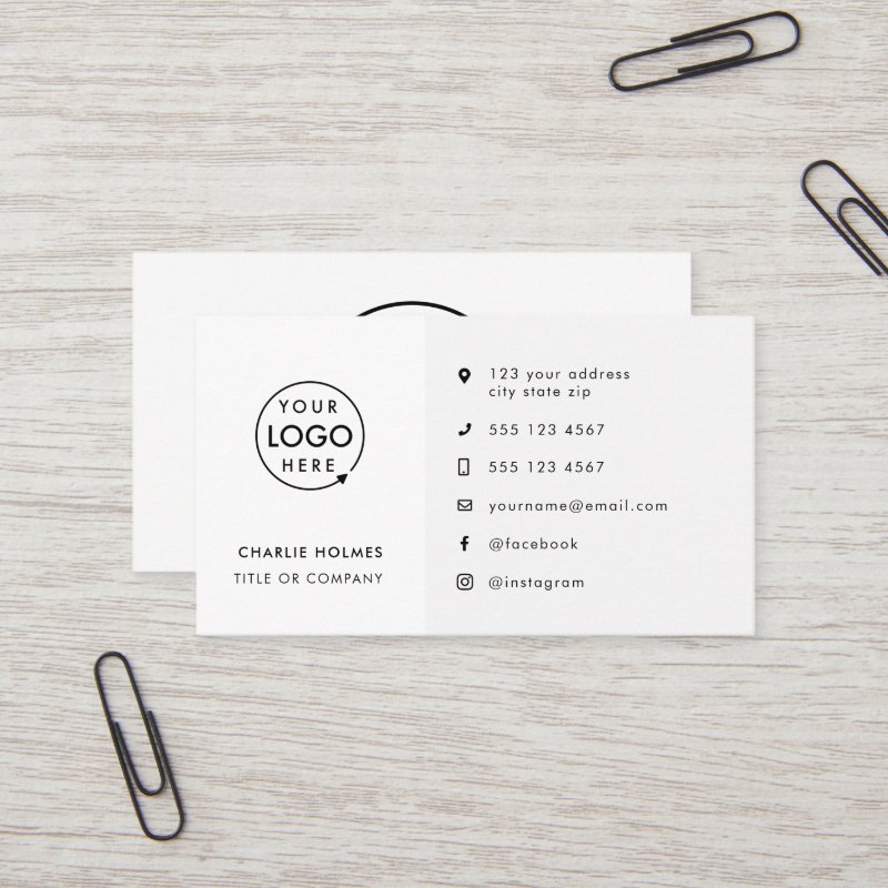 Business Cards | Custom Logo Icons Modern White Standard, 3.5\\" x 2.0\\" Business Card