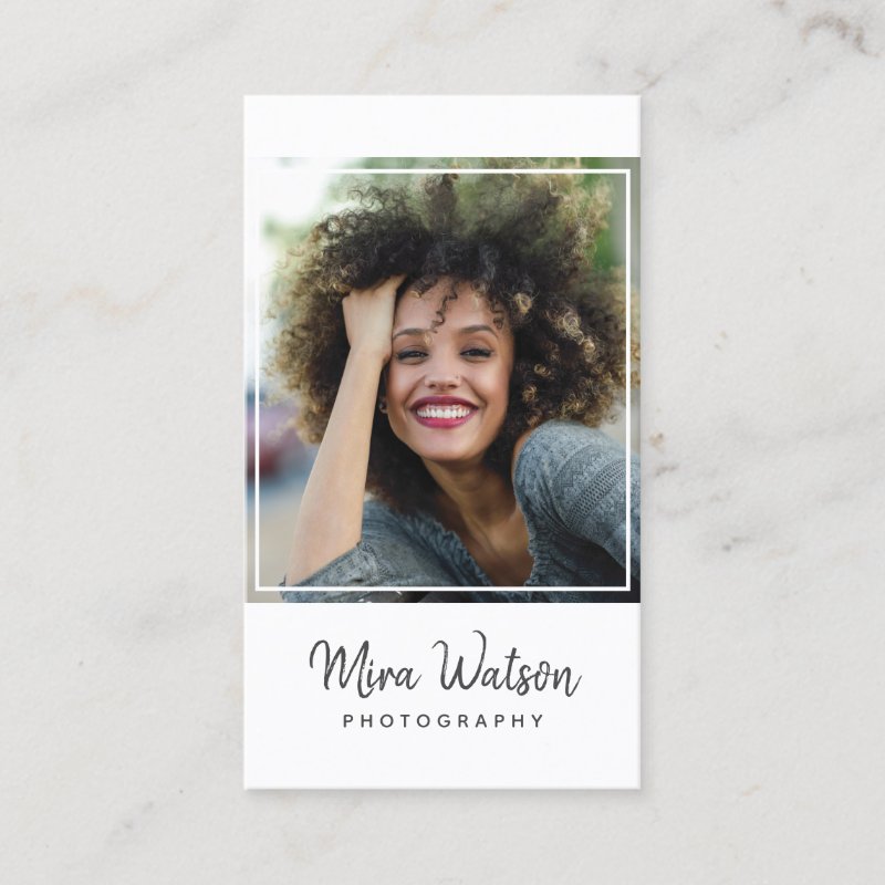 Chic Modern Script Typography Simple Photographer Business Card Standard, 3.5\\" x 2.0\\" Business Card