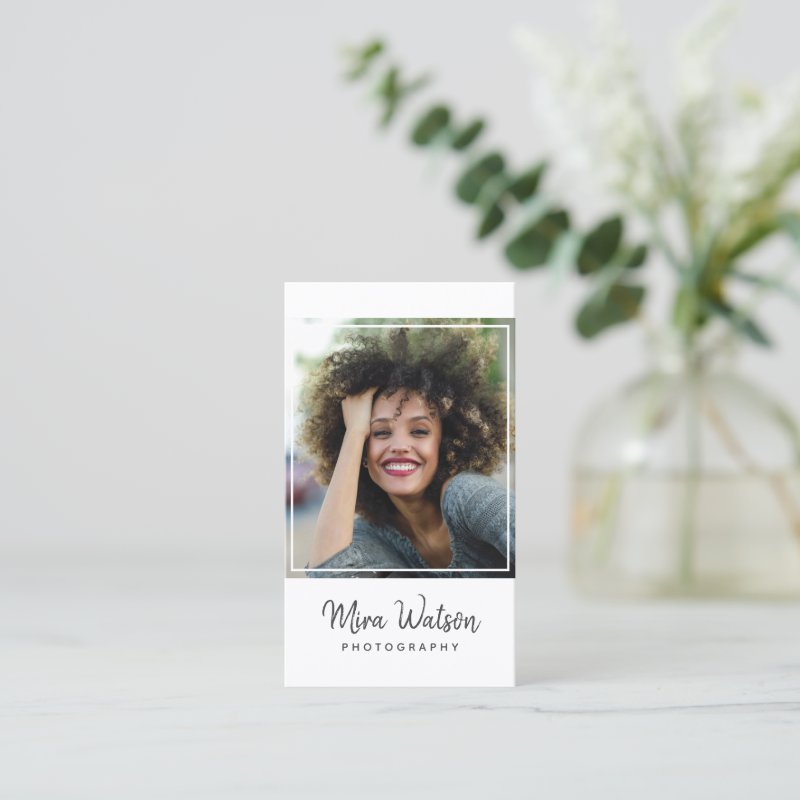 Chic Modern Script Typography Simple Photographer Business Card Standard, 3.5\" x 2.0\" Business Card 3 Chic Modern Script Typography Simple Photographer Business Card Standard, 3.5\\" x 2.0\\" Business Card