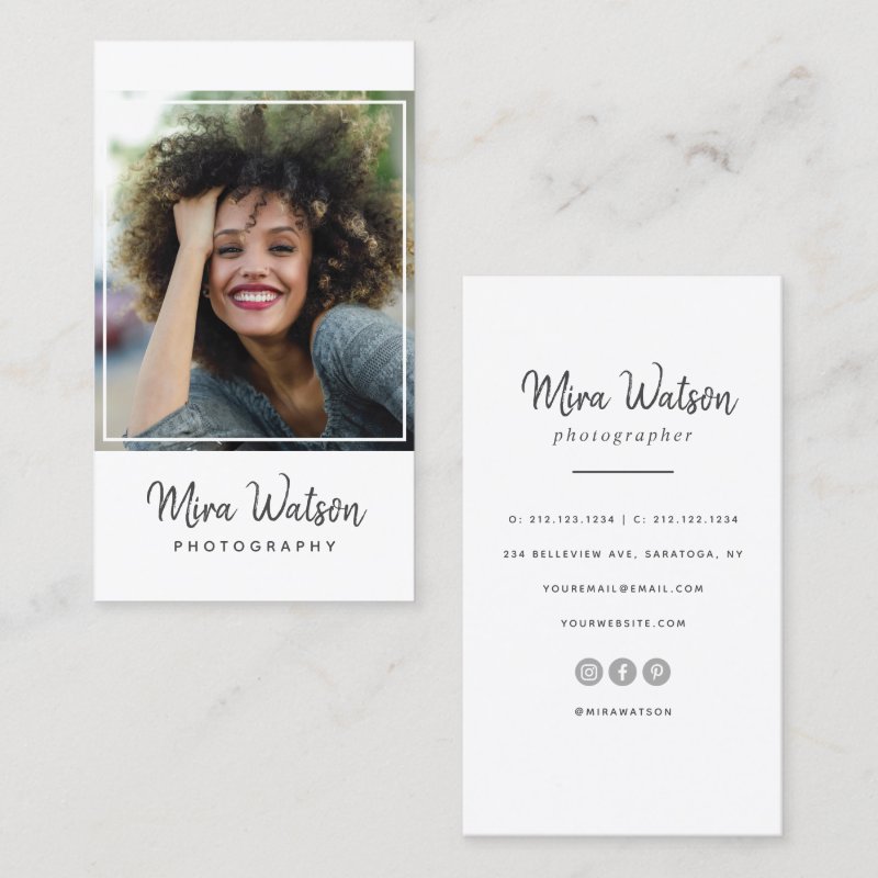 Chic Modern Script Typography Simple Photographer Business Card Standard, 3.5\" x 2.0\" Business Card 4 Chic Modern Script Typography Simple Photographer Business Card Standard, 3.5\\" x 2.0\\" Business Card