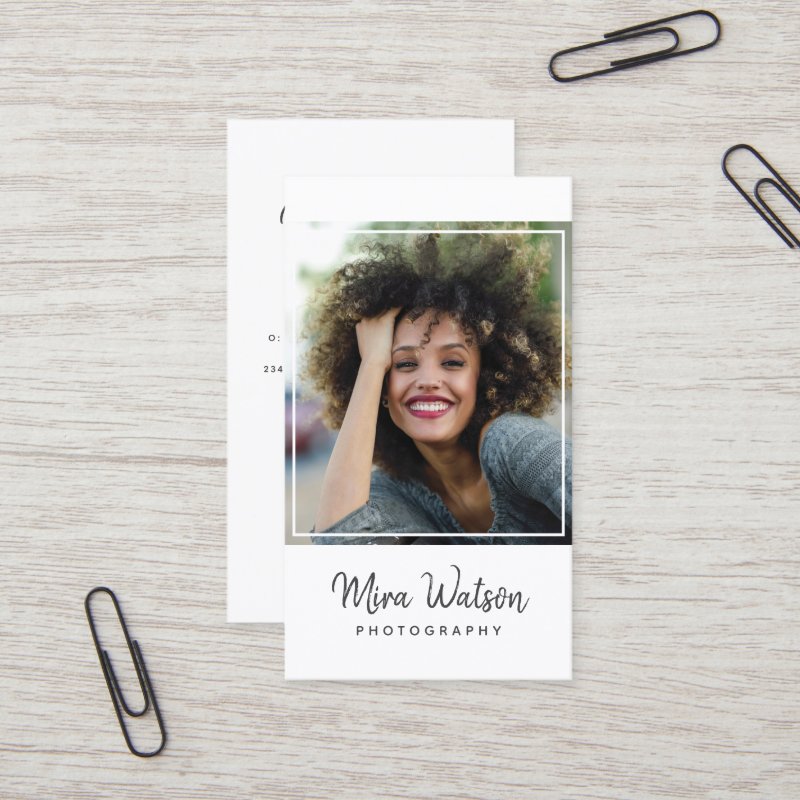 Chic Modern Script Typography Simple Photographer Business Card Standard, 3.5\" x 2.0\" Business Card 5 Chic Modern Script Typography Simple Photographer Business Card Standard, 3.5\\" x 2.0\\" Business Card
