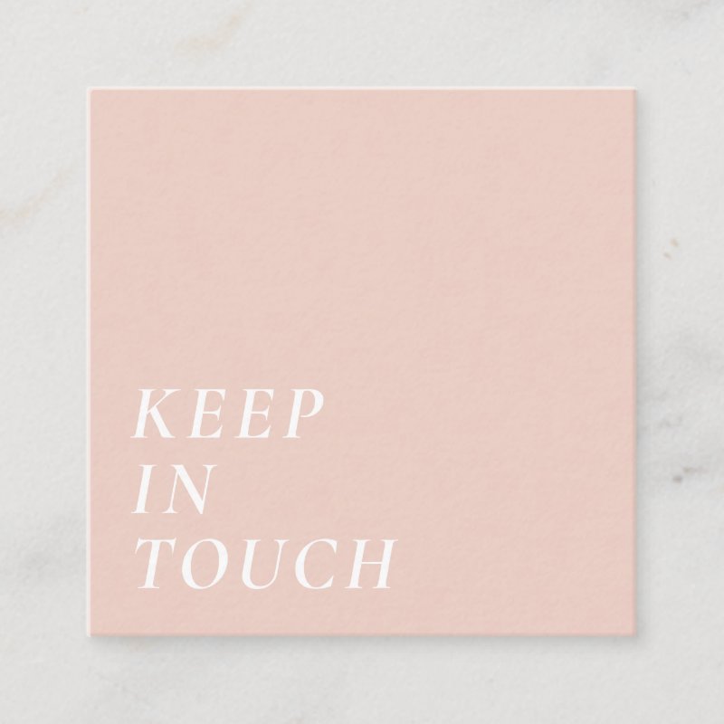 Elegant | Minimalist Modern Typography Simple Pink Square Business Card Square, 2.5\\" x 2.5\\" Business Card