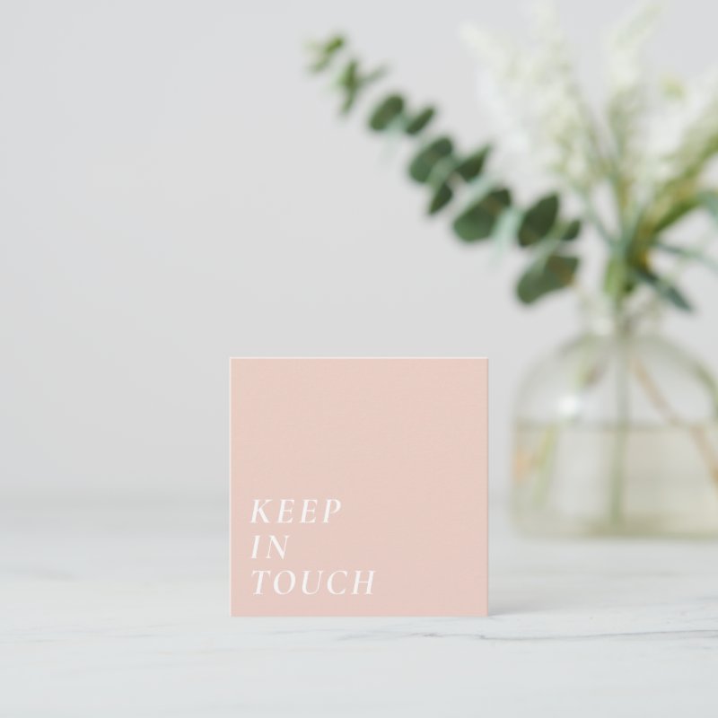 Elegant | Minimalist Modern Typography Simple Pink Square Business Card Square, 2.5\\" x 2.5\\" Business Card