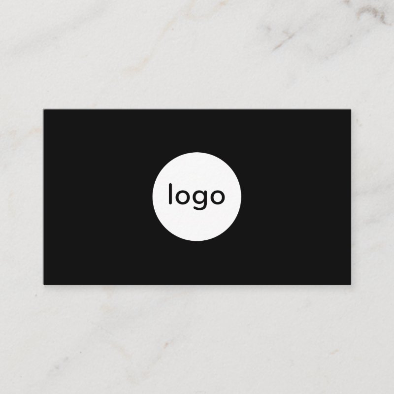 Add your custom logo circle professional black business card Standard, 3.5\\" x 2.0\\" Business Card