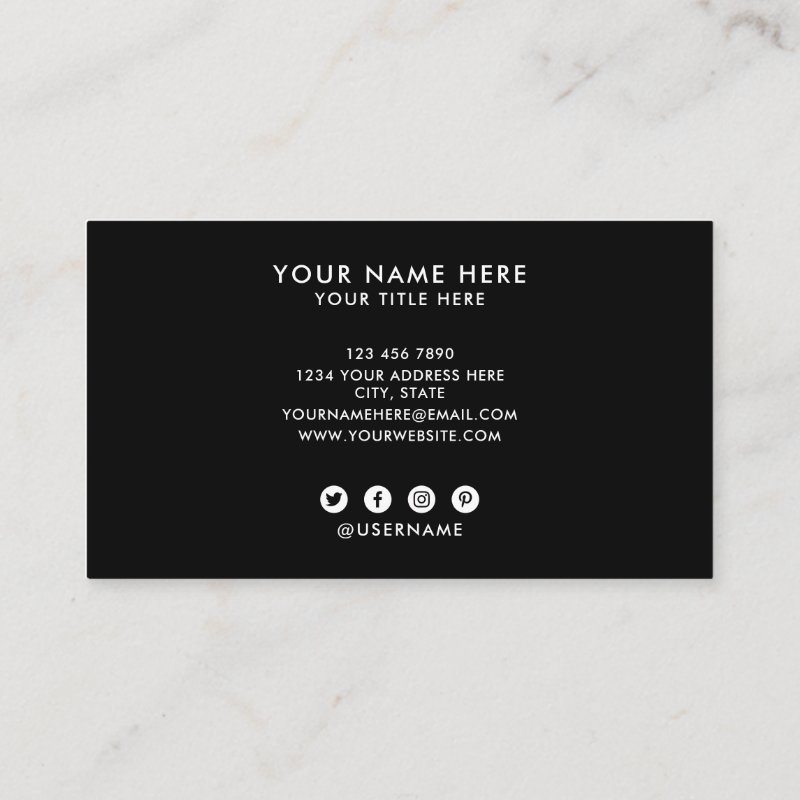 Add your custom logo circle professional black business card Standard, 3.5\\" x 2.0\\" Business Card