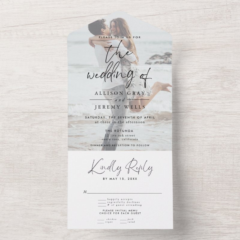 Modern Photo Wedding All in One Invitation All in One Invitation, Paper: Signature Matte, Envelopes: None