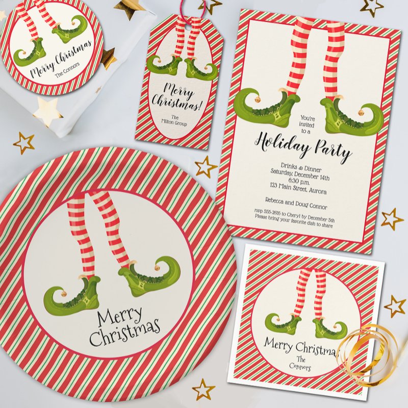 Elf Legs Christmas Wine Label Custom Wine Bottle Label (3.5\\" x 4\\")