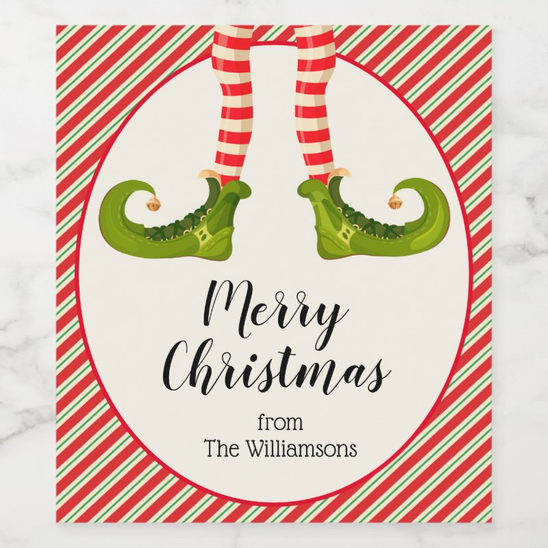 Elf Legs Christmas Wine Label Custom Wine Bottle Label (3.5\" x 4\") 3 Elf Legs Christmas Wine Label Custom Wine Bottle Label (3.5\\" x 4\\")