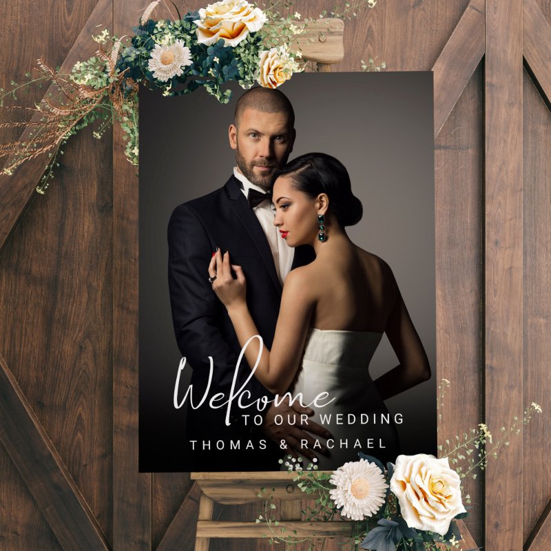 Custom Photo Wedding Welcome Foam Board Foam Core Board, Size: 18.00\\" x 24.00\\