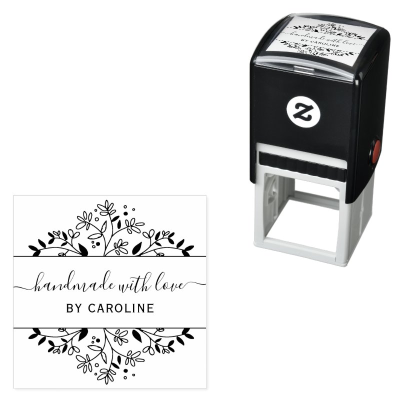 stylish botanical handmade self-inking stamp Custom 1.5\\" x 1.5\\" Stamp