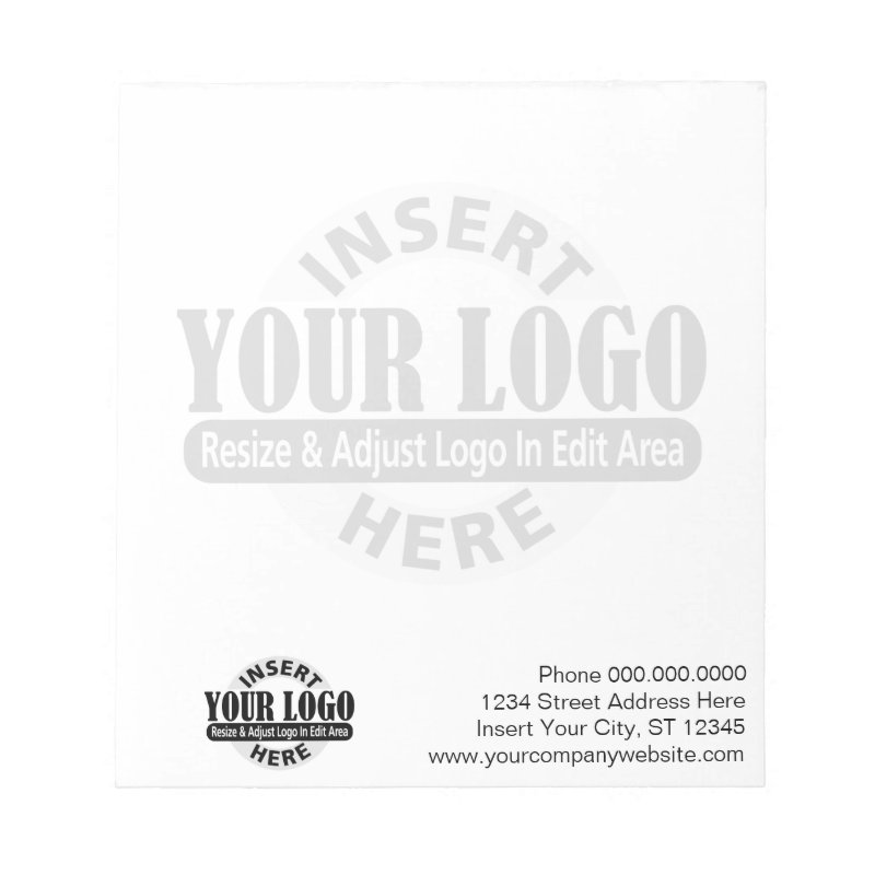 Basic with Business Logo in Background Notepad 5.5\\" x 6\\" Notepad - 40 pages